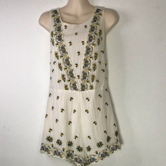 Free people Margarita Sleeveless Embroidered Romper 2 Boho Festival feminine - Picture 3 of 9